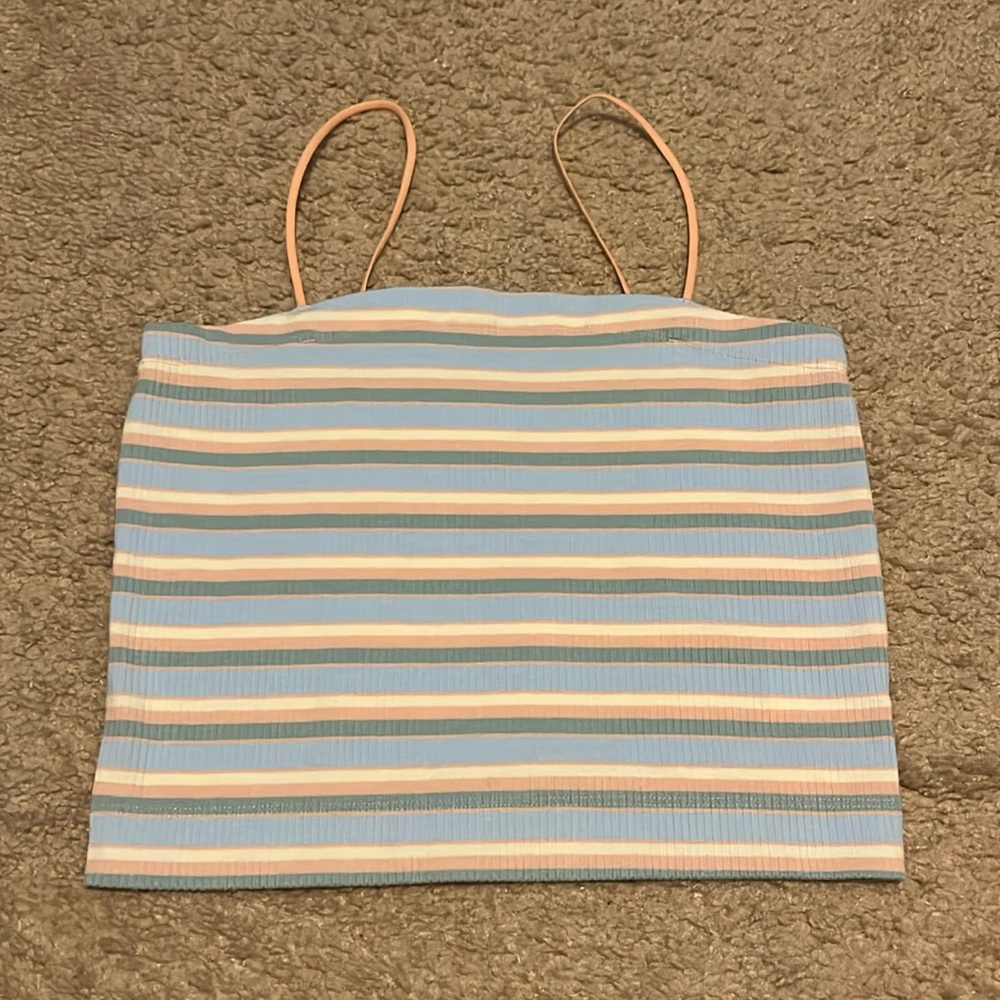 American Eagle Striped Bungee Tank